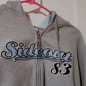 Vintage Sideout Gray Zip-Up Hoodie